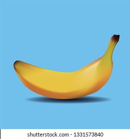 yellow banana on blue