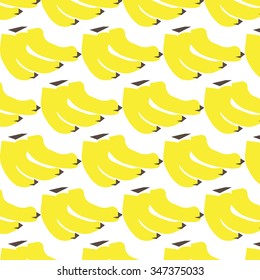 Yellow banana, pattern, fruits, vector