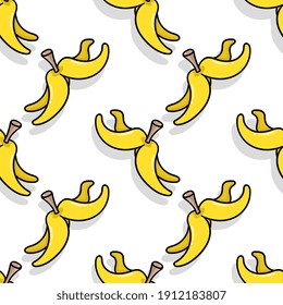 yellow banana peel seamless pattern textile print. Great for summer vintage fabric, scrapbooking, wallpaper, giftwrap. repeat pattern background design