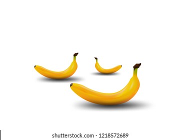 Yellow banana vector illustration