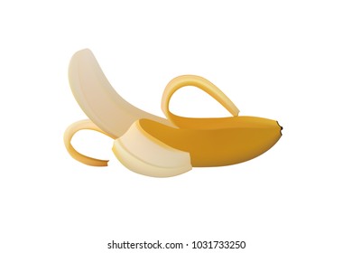 Yellow banana, vector, illustration, background