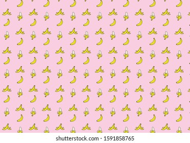 Yellow Banana Vector Pattern Background