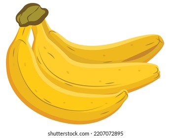 Yellow bananas, color web icon, new flat style. Creative illustration design, idea for infographics.