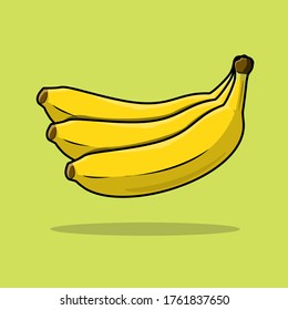 Yellow bananas fruit fresh vector illustration tropical food isolated for any design
