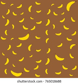 Yellow bananas seamless brown background