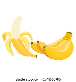 Bananas amarillas, ilustración vectorial. Aislado