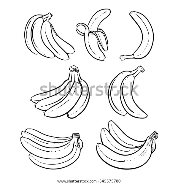 白い背景に黄色のバナナのベクターイラスト バナナ シングルバナナ 皮を剥いたバナナ バナナの束を熟し直す のベクター画像素材 ロイヤリティフリー