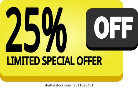 banner amarillo de 25% de descuento