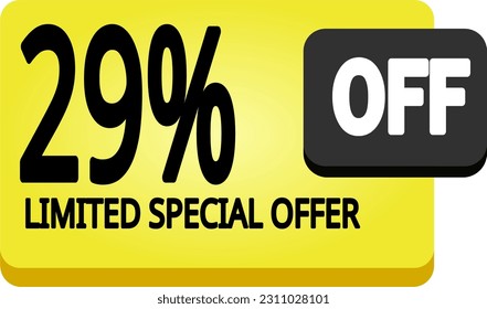 banner amarillo de 29% de descuento