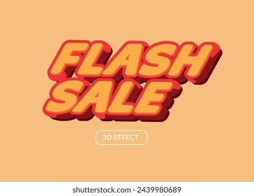 Banner amarillo con texto en 3D escrito "venta flash"