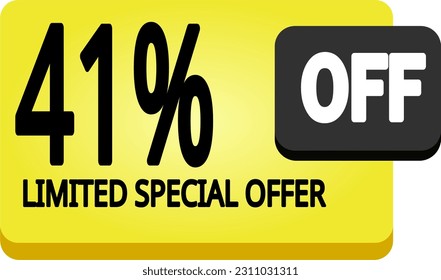 yellow banner of 41% off