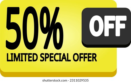 gelbes Banner mit 50 % Rabatt