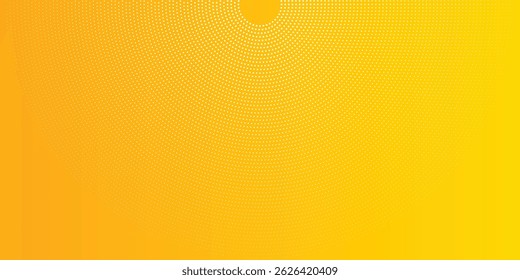 Yellow banner background with dot circle line.	