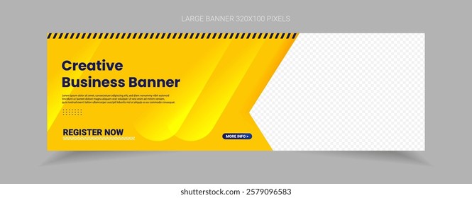 yellow banner design with abstract background for promotion social media website
