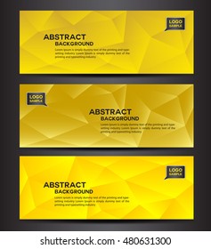 Yellow banner design vector , polygon background, Abstract background, corporate business banner template