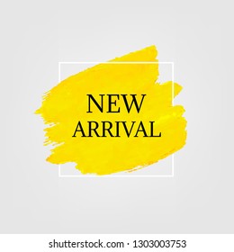 Yellow Banner With Paint, Vector Illustration