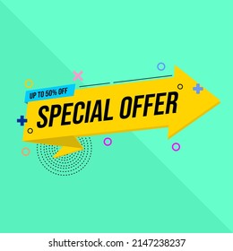 yellow banner with special offer text. perfect for promotional badges