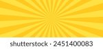 Yellow banner with Sun rays, lines background, light