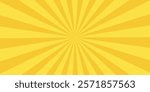 Yellow banner with Sun rays, yellow lines background, light