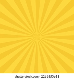 Yellow banner with Sun rays, yellow lines background, light