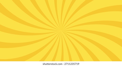 Gelbes Banner mit Sonnenstrahlen, gelber Linien Hintergrund, Licht