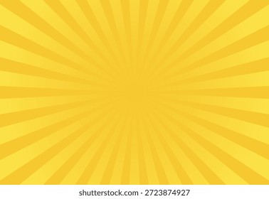 Gelbes Banner mit Sonnenstrahlen, gelber Linien Hintergrund, Licht