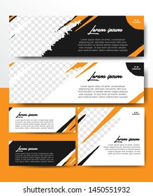 Yellow Banner Template with Grunge Shape. Vector, Suitable for travel banners. Vector