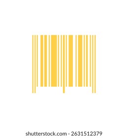 Yellow barcode icon isolated on white background. Vector illustration