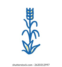 vetor de esboço de ícone de planta de cevada amarela. sinal de planta de cevada amarela. ilustração de símbolo isolado