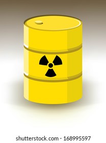 yellow barrel with radiation symbol