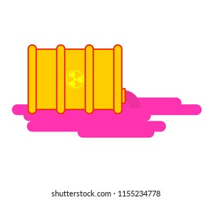 Yellow barrel radioactive waste. Biohazard container. Vector illustration
