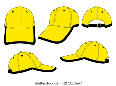 Yellow Baseball Cap Design
: Black Edging