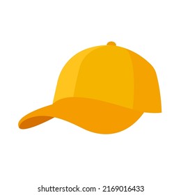 yellow baseball cap flat style vector illustration