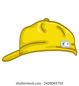 Yellow Baseball Cap Hat Illustration Vector