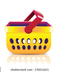 yellow basket icon vector