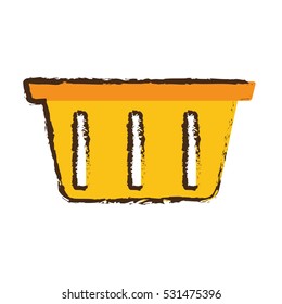 yellow basket shopping online store sketch vector illustration eps 10