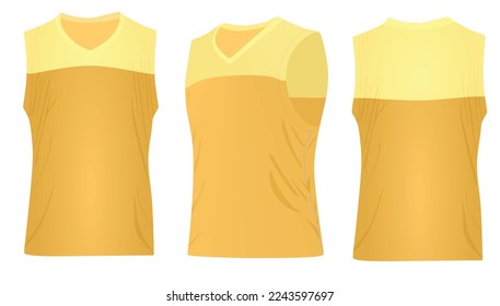 Yellow basketball jersey. vector illustration