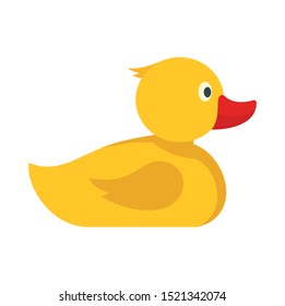 Yellow bath duck icon. Flat illustration of yellow bath duck vector icon for web design