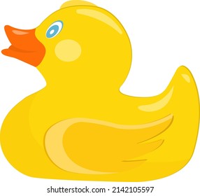 Pato de baño amarillo, ilustración, vector sobre un fondo blanco.