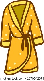 Yellow bathrobe, illustration, vector on white background.