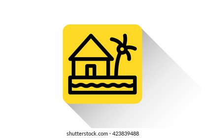 yellow beach house icon