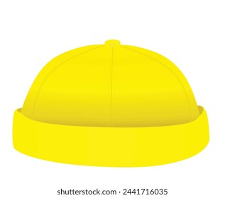 Yellow  beanie hat. vector illustration