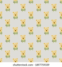 Yellow bear sailor silhouettes seamless doodle pattern. Pastel lilac background. Modern kids backdrop. Vector illustration for seasonal textile prints, fabric, banners, backdrops and wallpapers.
