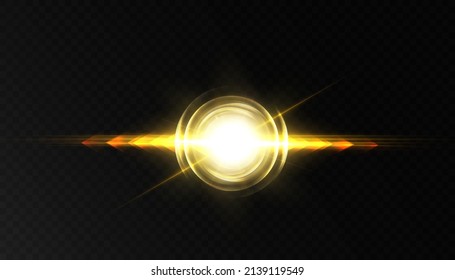Das schöne gelbe Licht explodiert mit einer transparenten Explosion. Vektorgrafik, helle Illustration für einen perfekten Glittereffekt. Heller Stern. Transparenter Gradientenglanz, heller Blitz.