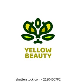 yellow beauty flower nature logo concept design illustration