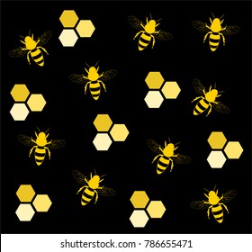 Yellow Bee, Black Background