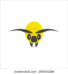 Yellow Bee concept logo  on white background
