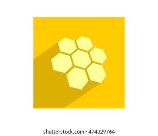 yellow bee hive hexagon shape image vector icon symbol logo