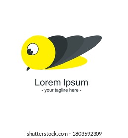 yellow bee logo icon vecor illustration