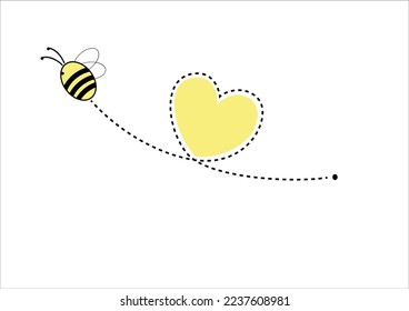 yellow bee vector han drawn design